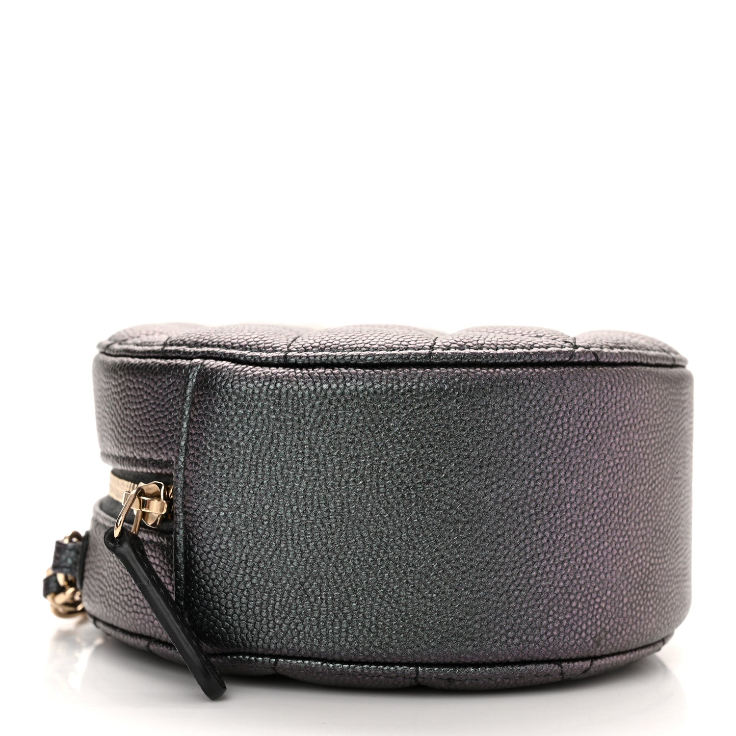 Chanel Iridescent Caviar Quilted Round Clutch With Chain Black 4 of 11