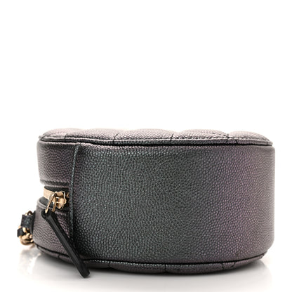 Chanel Iridescent Caviar Quilted Round Clutch With Chain Black 4 of 11