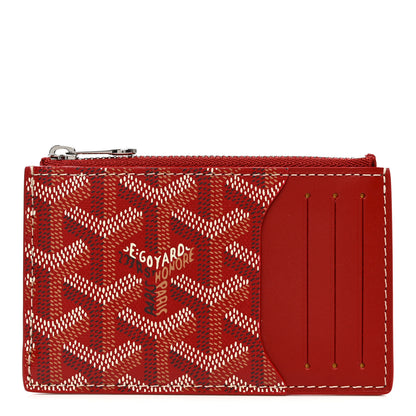 Goyard Goyardine Bourbon Zipped Card Holder Red 1 of 6