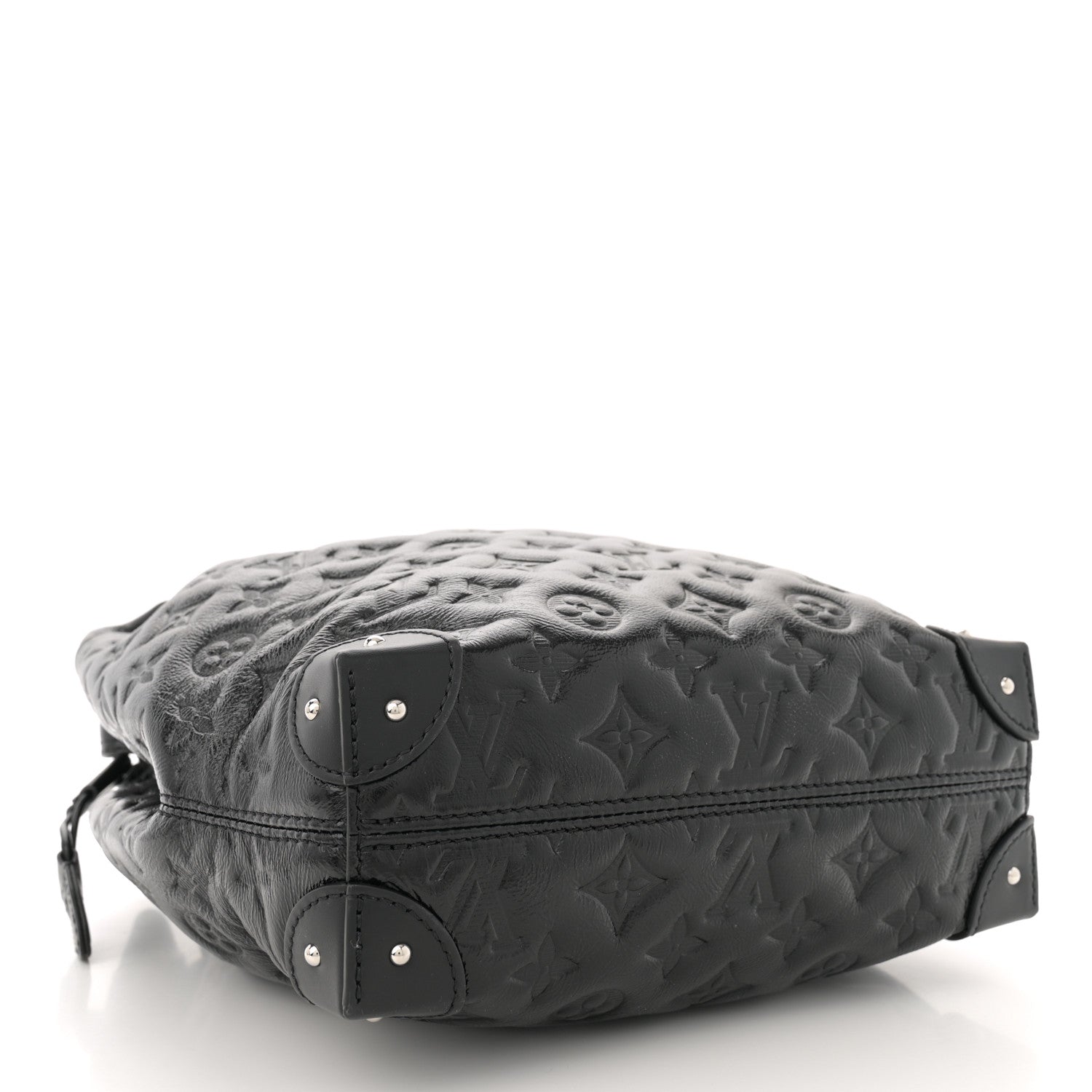 Louis Vuitton Lambskin Monogram Shadow Coussin Noe Trunk PM Black 4 of 9