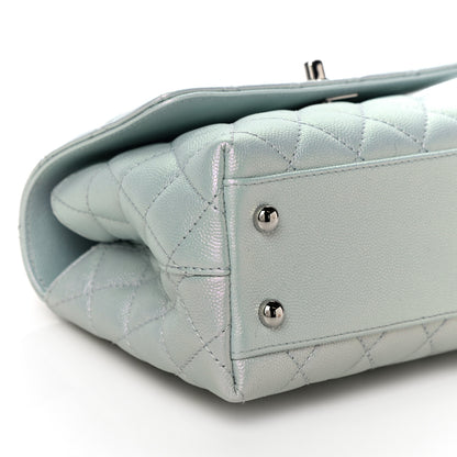 Chanel Iridescent Caviar Quilted Mini Coco Handle Flap Light Blue 9 of 11