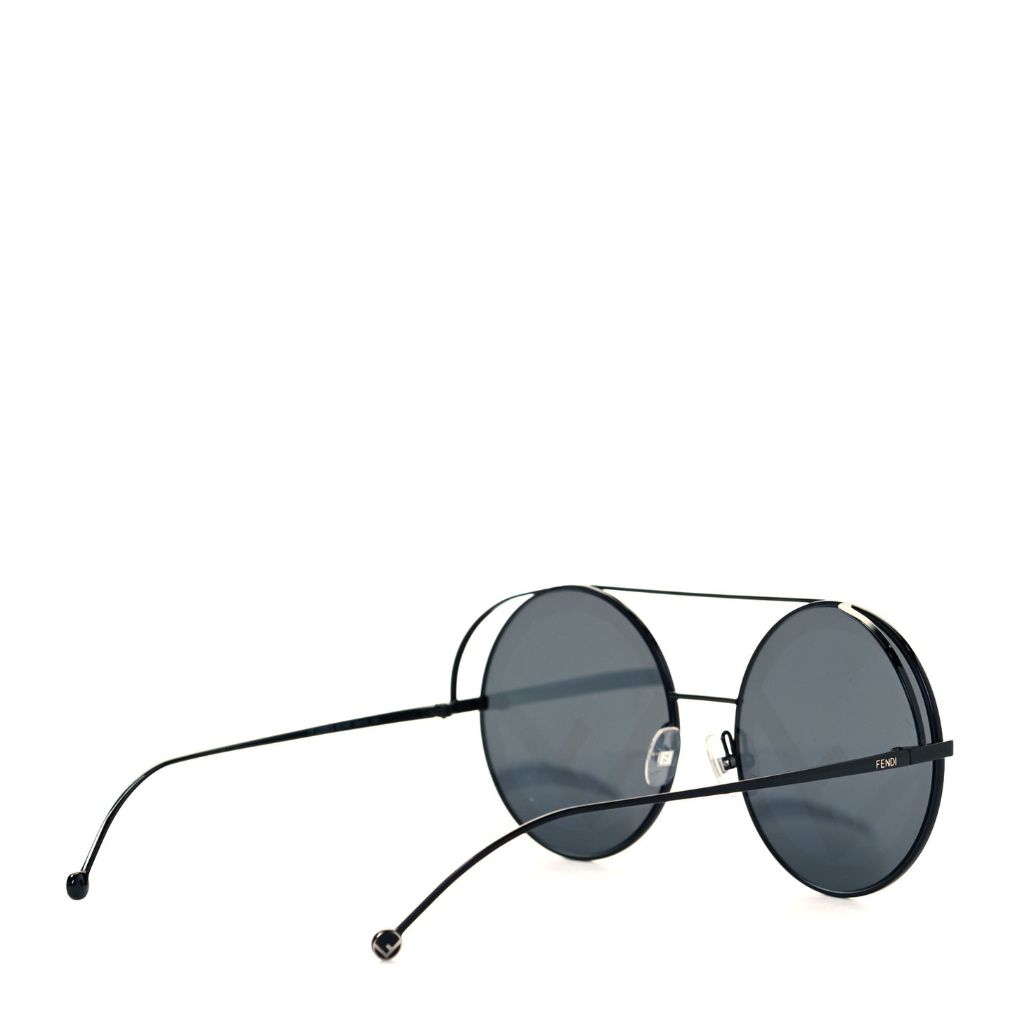 Metal F is Fendi Printed Run Away Round Frame Sunglasses FF 0285/S Black