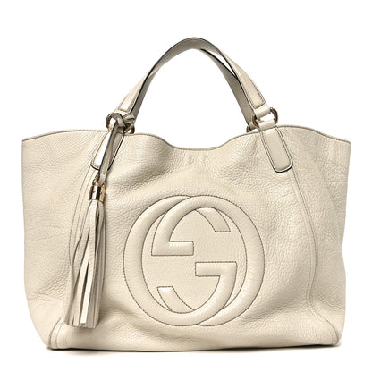 Gucci Pebbled Calfskin Medium Soho Shoulder Bag Off White 1 of 11