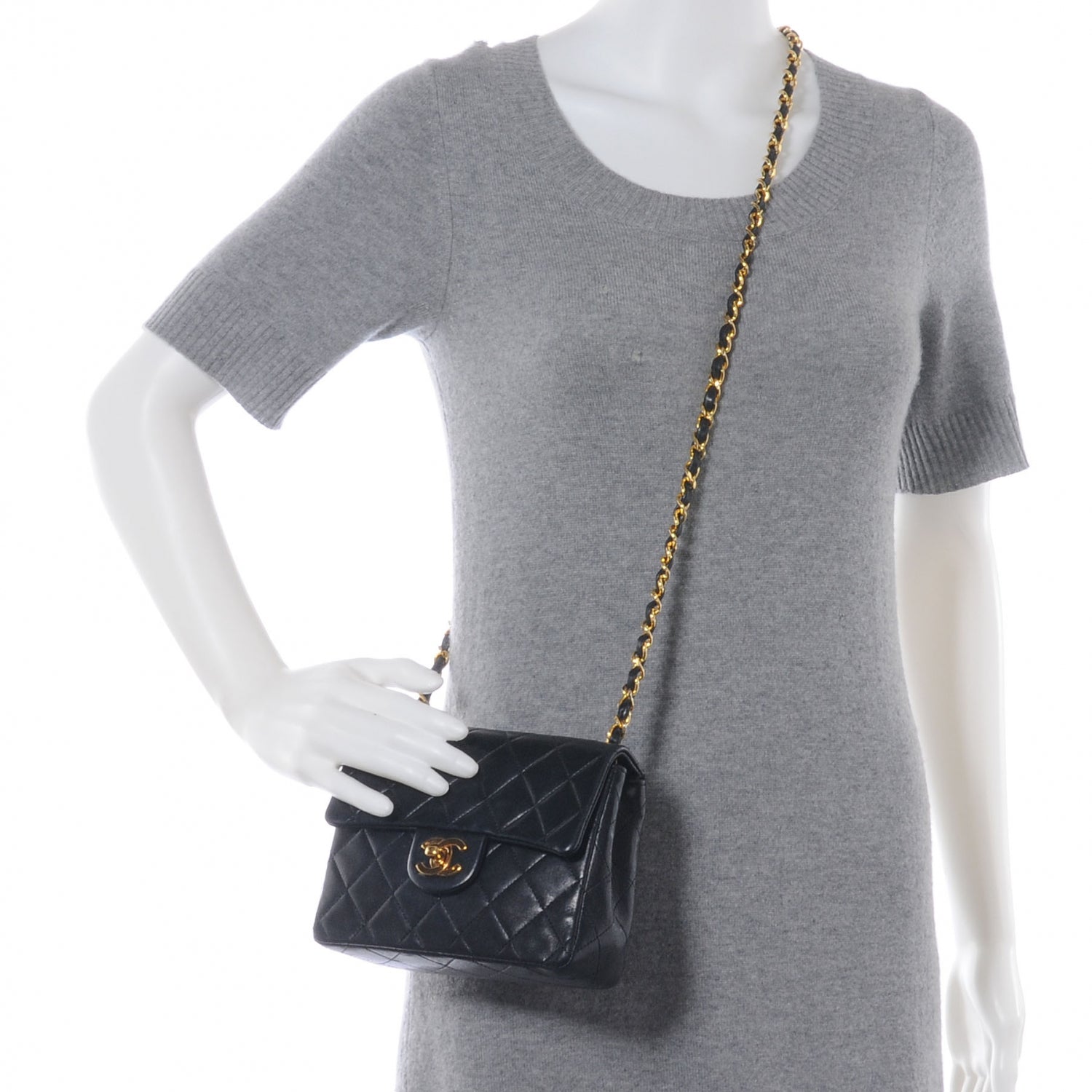 Chanel Lambskin Mini Flap Black 2 of 10