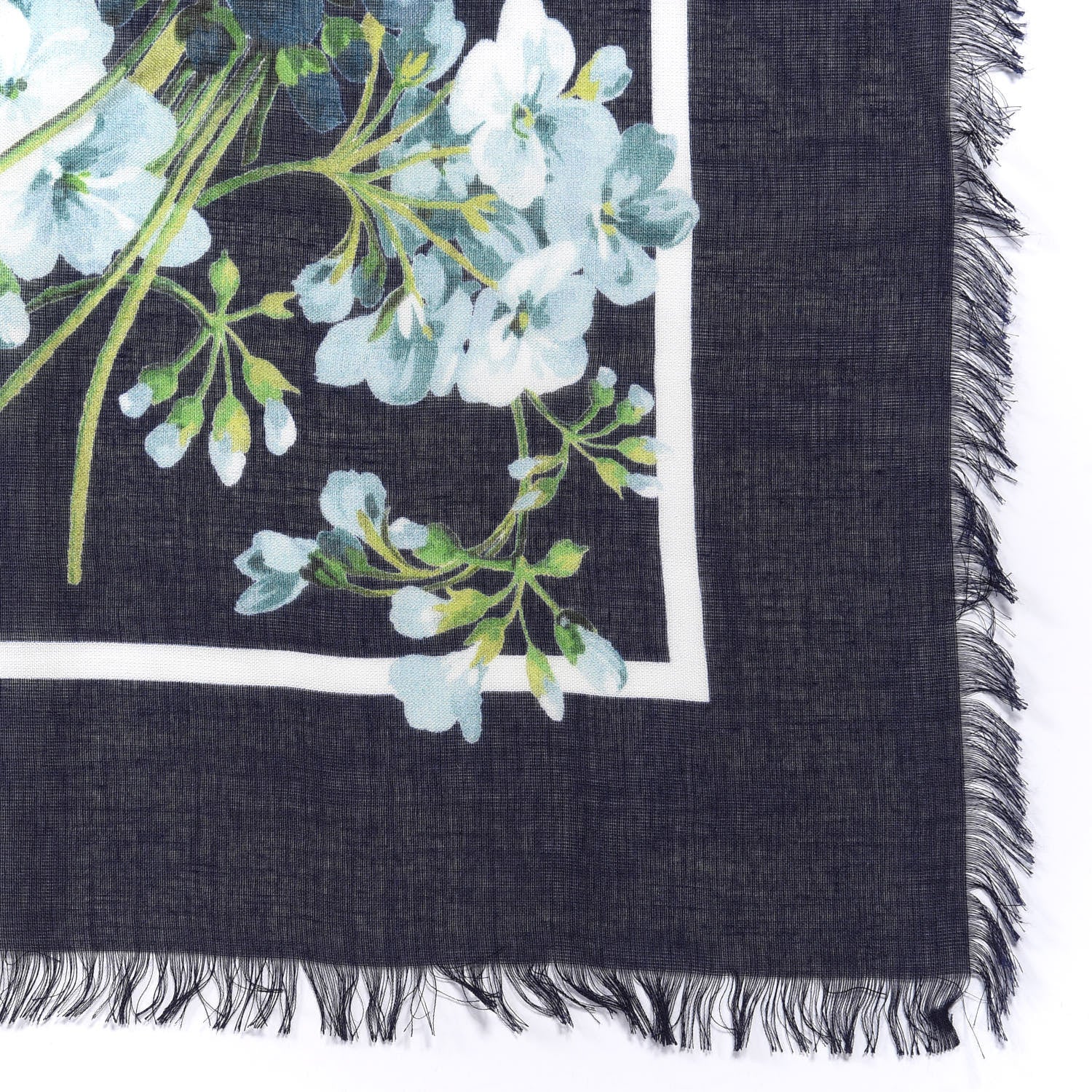 Gucci Modal Silk New Bloomy Shawl Midnight Blue Sky Blue 3 of 5