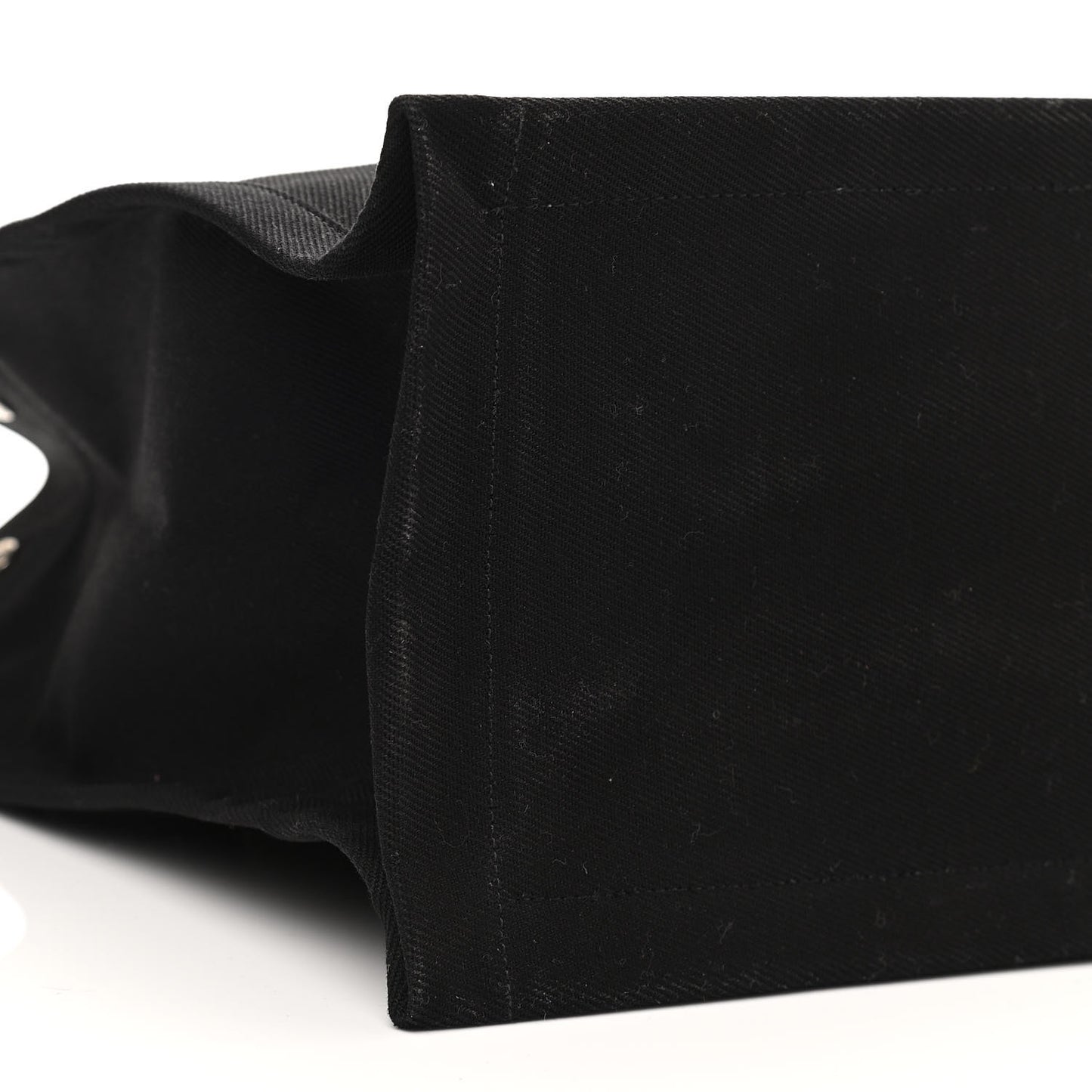 Linen Calfskin Rive Gauche Tote Black