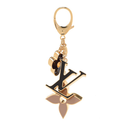 Louis Vuitton Metal Enamel Fleur De Monogram Bag Charm Dore 1 of 5