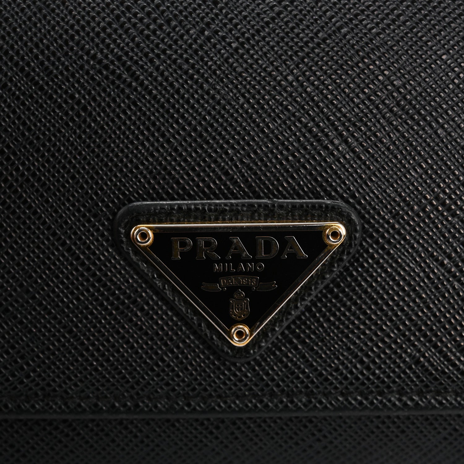 Prada Saffiano Triangle Logo Continental Flap Travel Wallet Black 8 of 16