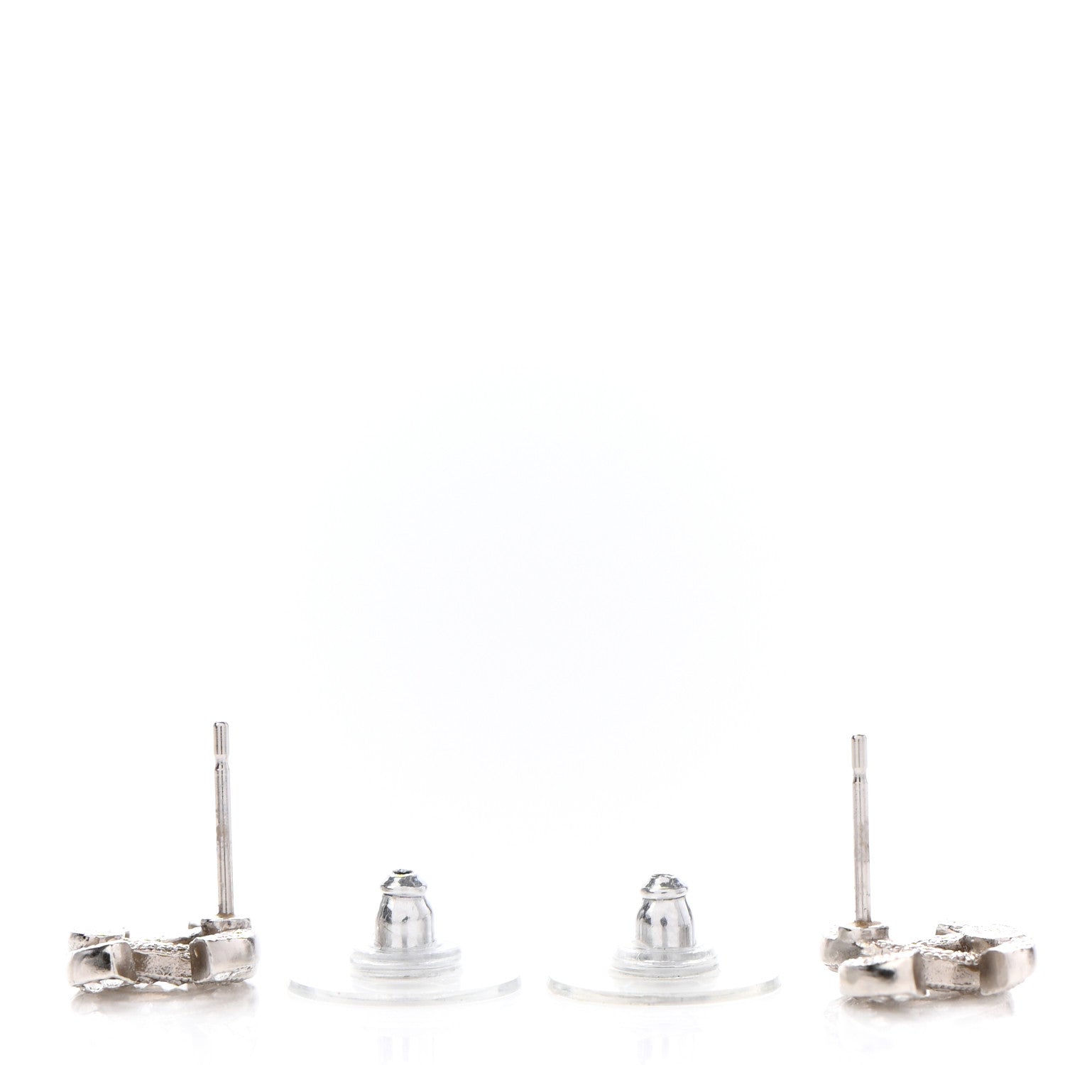 Chanel Crystal CC Earrings Silver 3 of 4