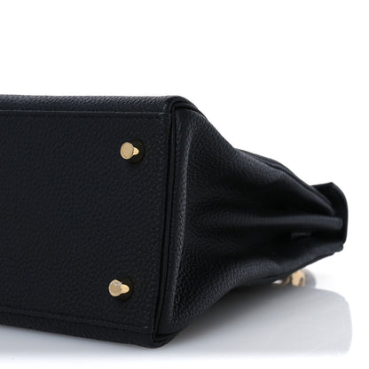 Hermes Togo Matte Porosus Crocodile Kelly Retourne Touch 28 Black 9 of 13