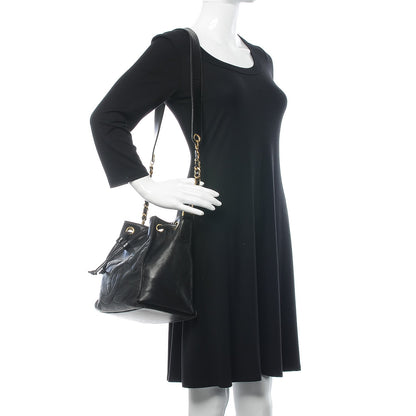 Chanel Lambskin CC Drawstring Shoulder Bag Black 2 of 11