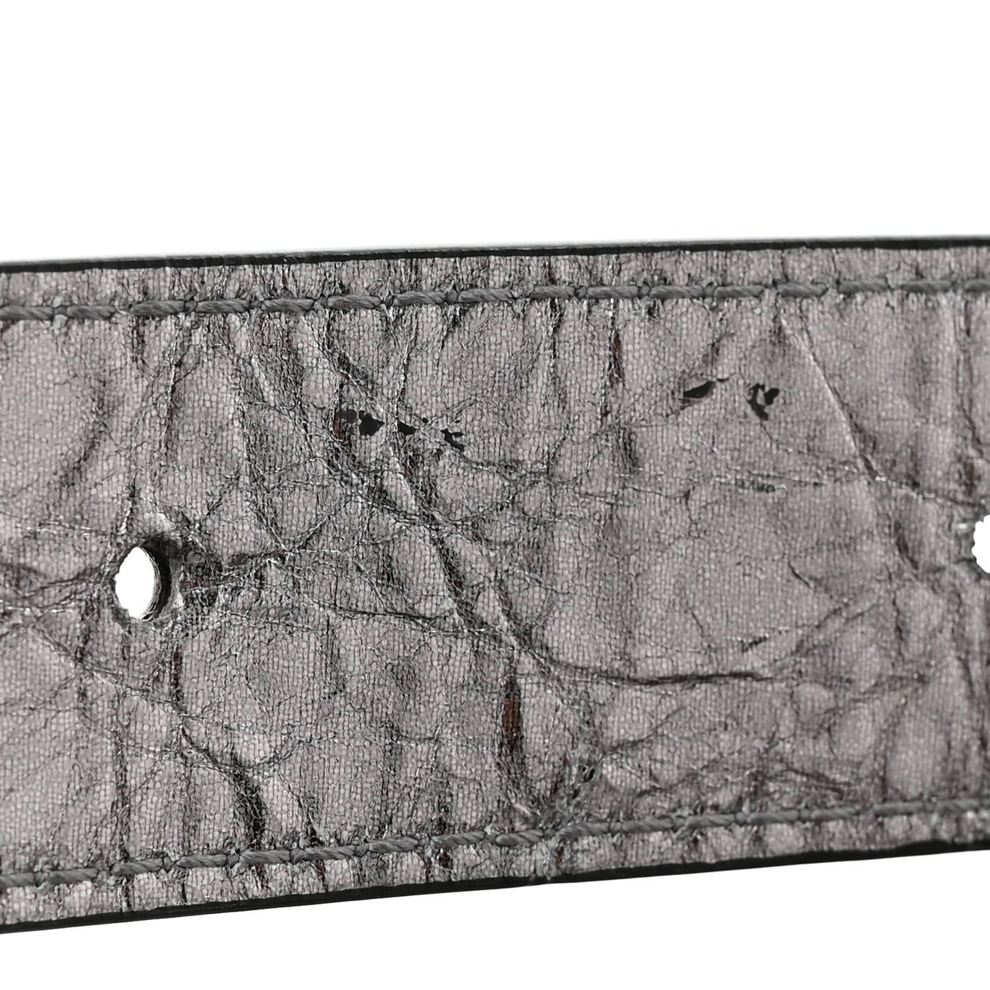 Metallic Calfskin Medium Voyou Bag Silver