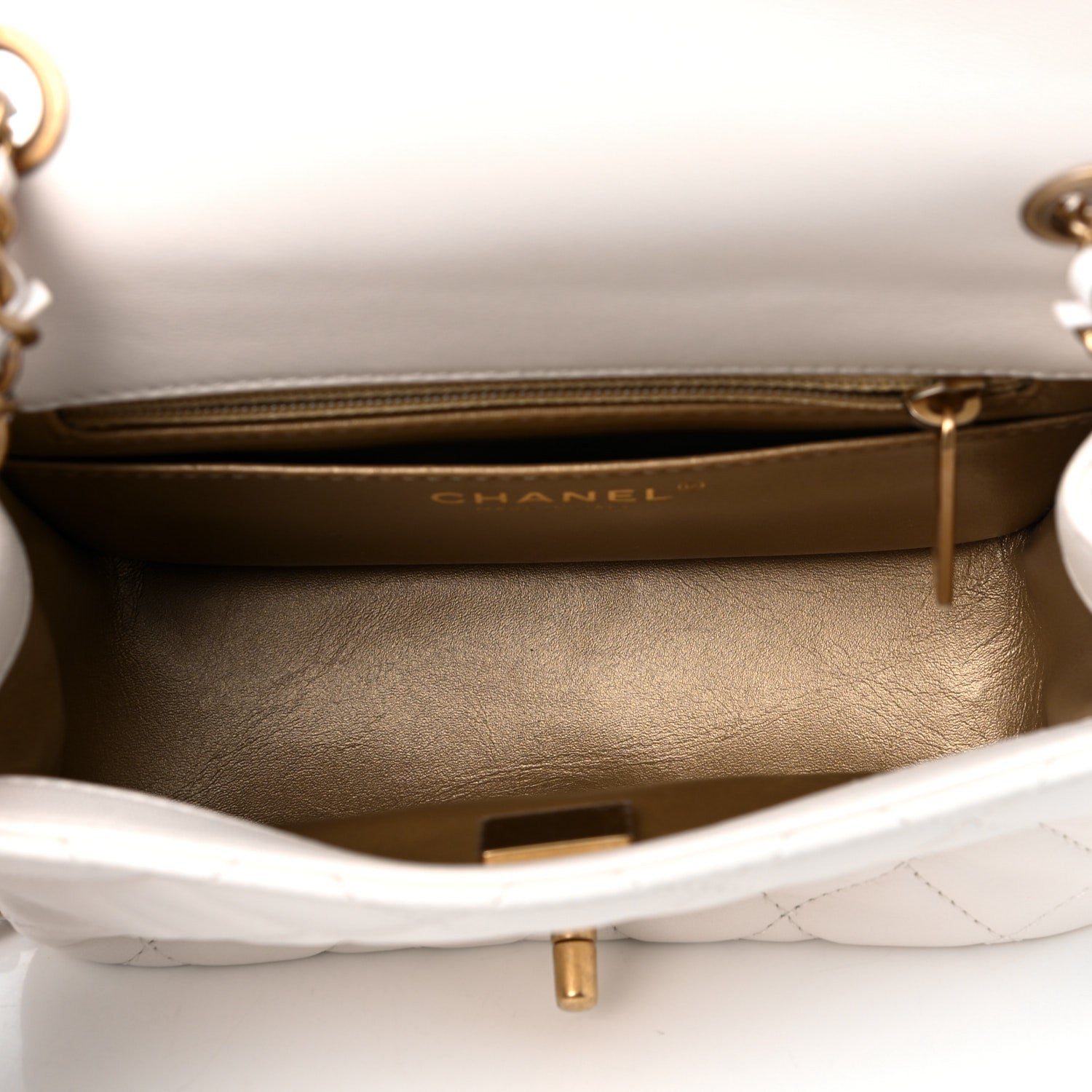Chanel Lambskin Quilted Mini Pearl Crush Flap White 4 of 10