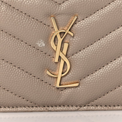 Saint Laurent Monogram Grain de Poudre 5 Fragments Zip Pouch Card Holder Dark Beige 8 of 8