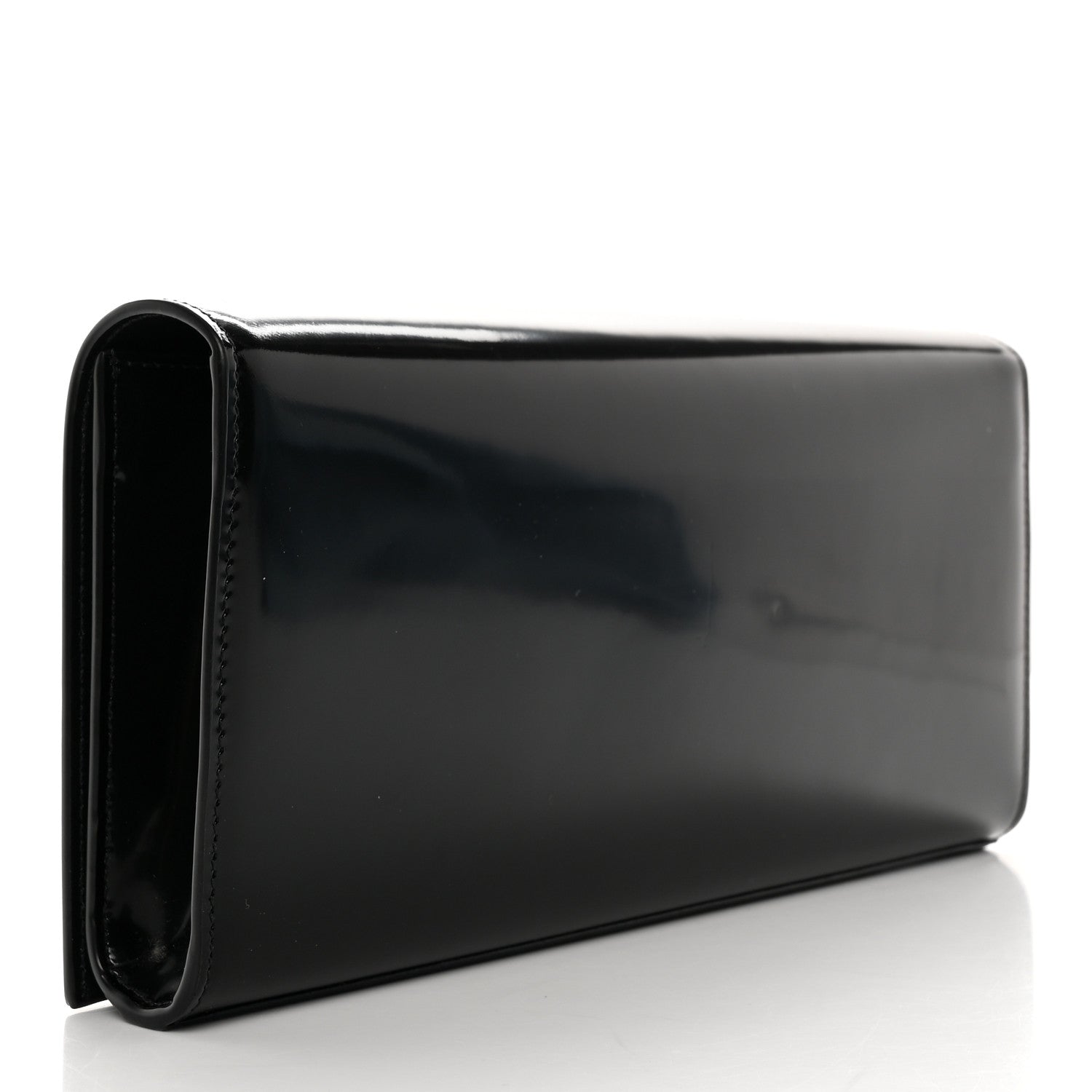 Saint Laurent Patent Cassandre Tassel Clutch Black 3 of 7
