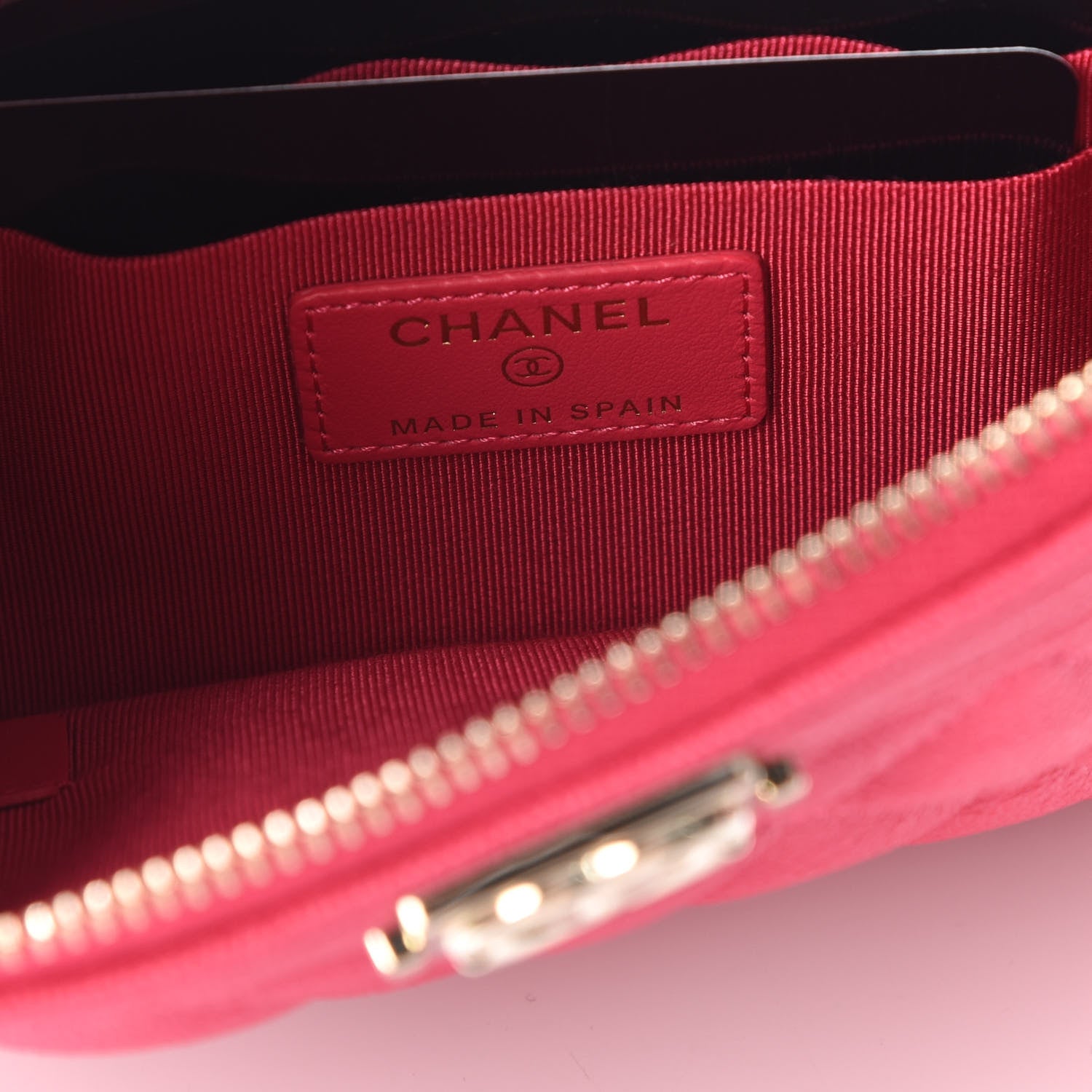 Chanel Caviar Quilted Small Zipped Boy Pouch Pink 6 of 10