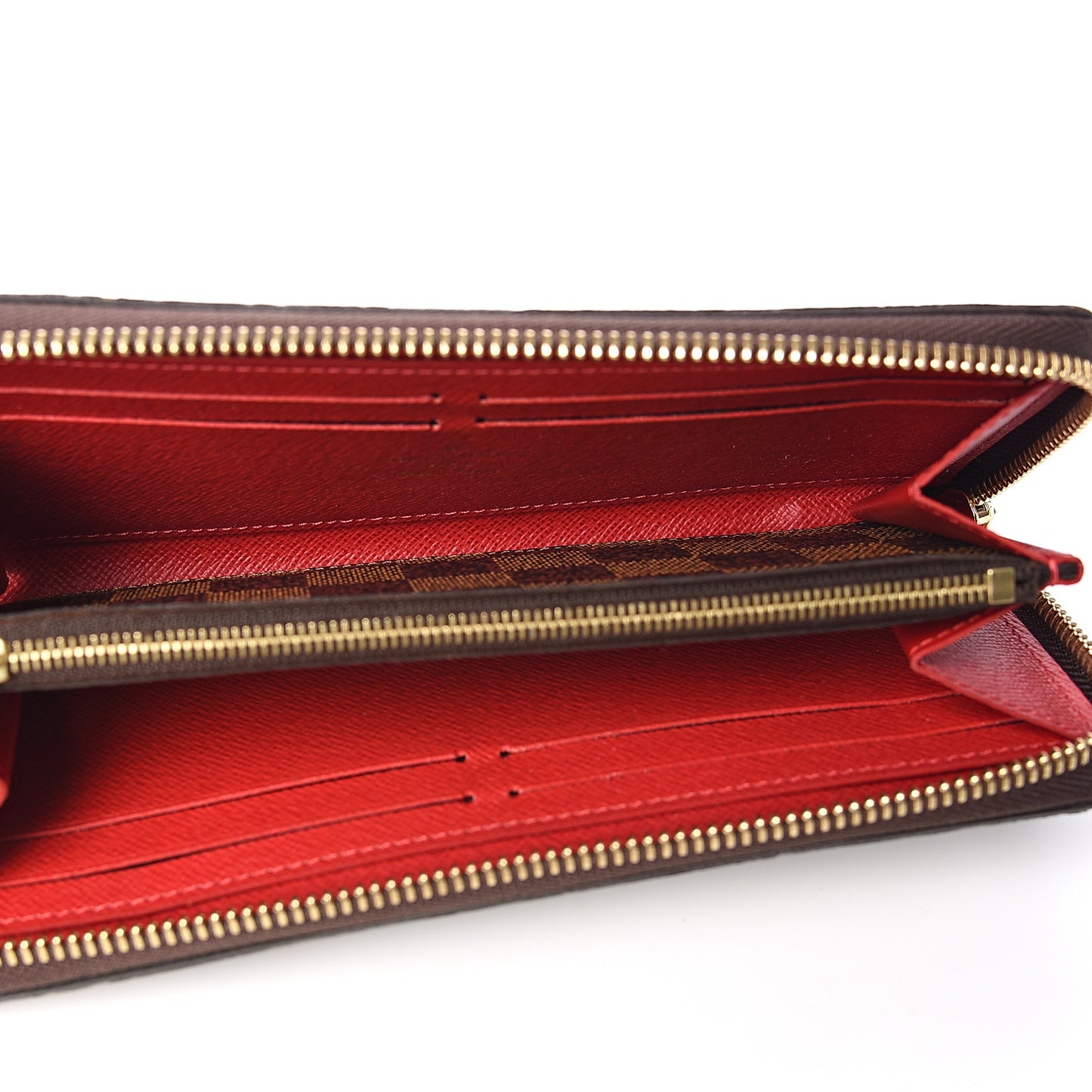 Damier Ebene Clemence Wallet Cherry