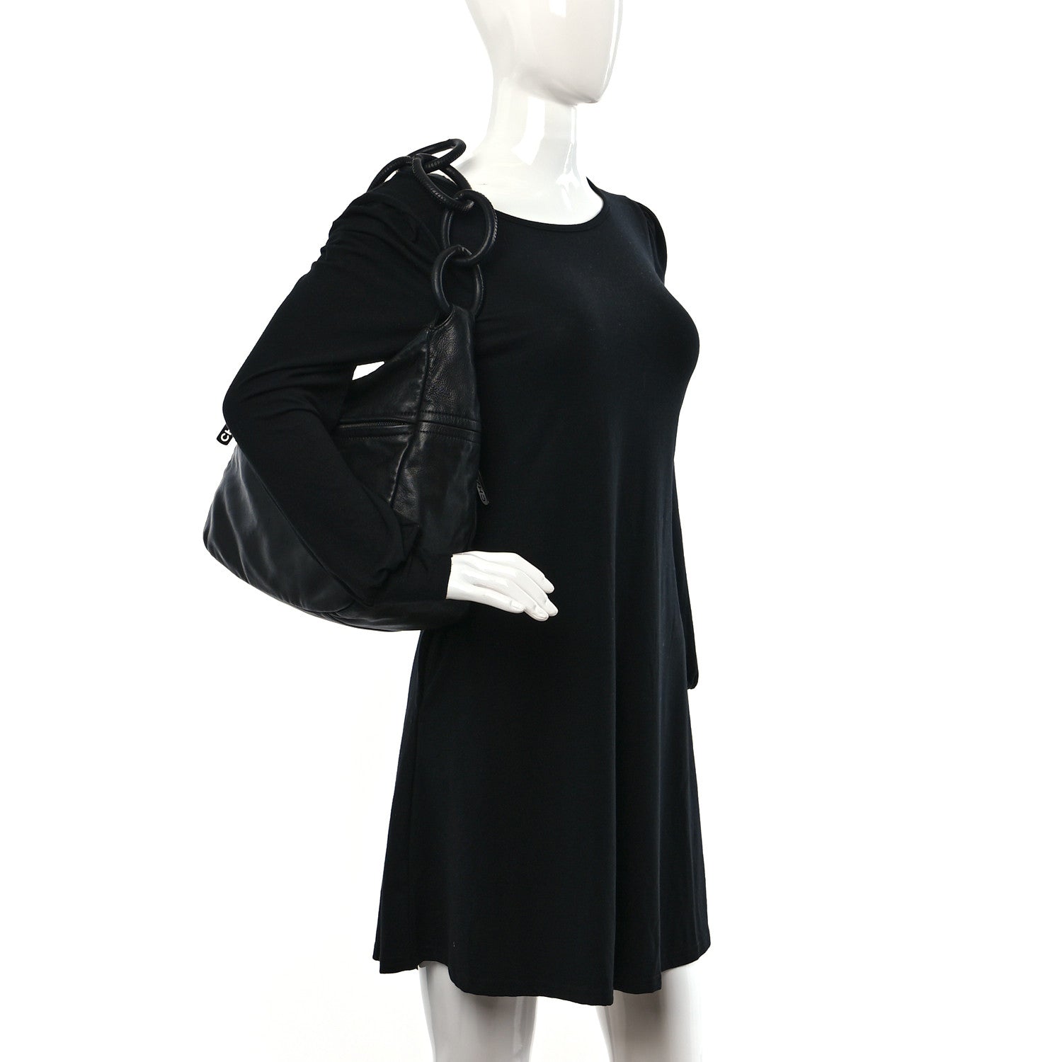 Chanel Lambskin Pleated CC Shoulder Bag Black 2 of 10