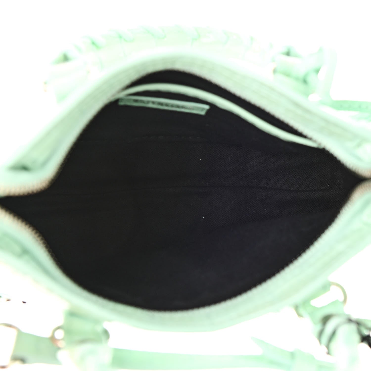 Balenciaga Patent Crocodile Embossed Classic Silver Hardware Nano City Light Green 6 of 15