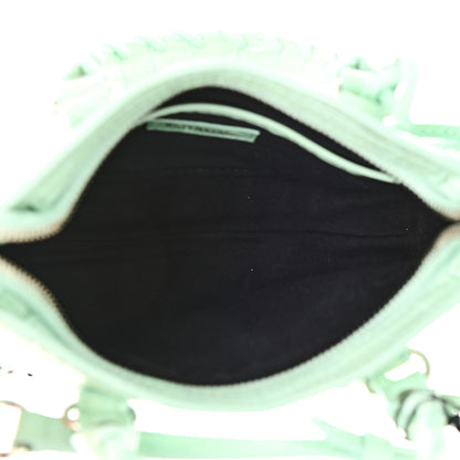 Balenciaga Patent Crocodile Embossed Classic Silver Hardware Nano City Light Green 6 of 15