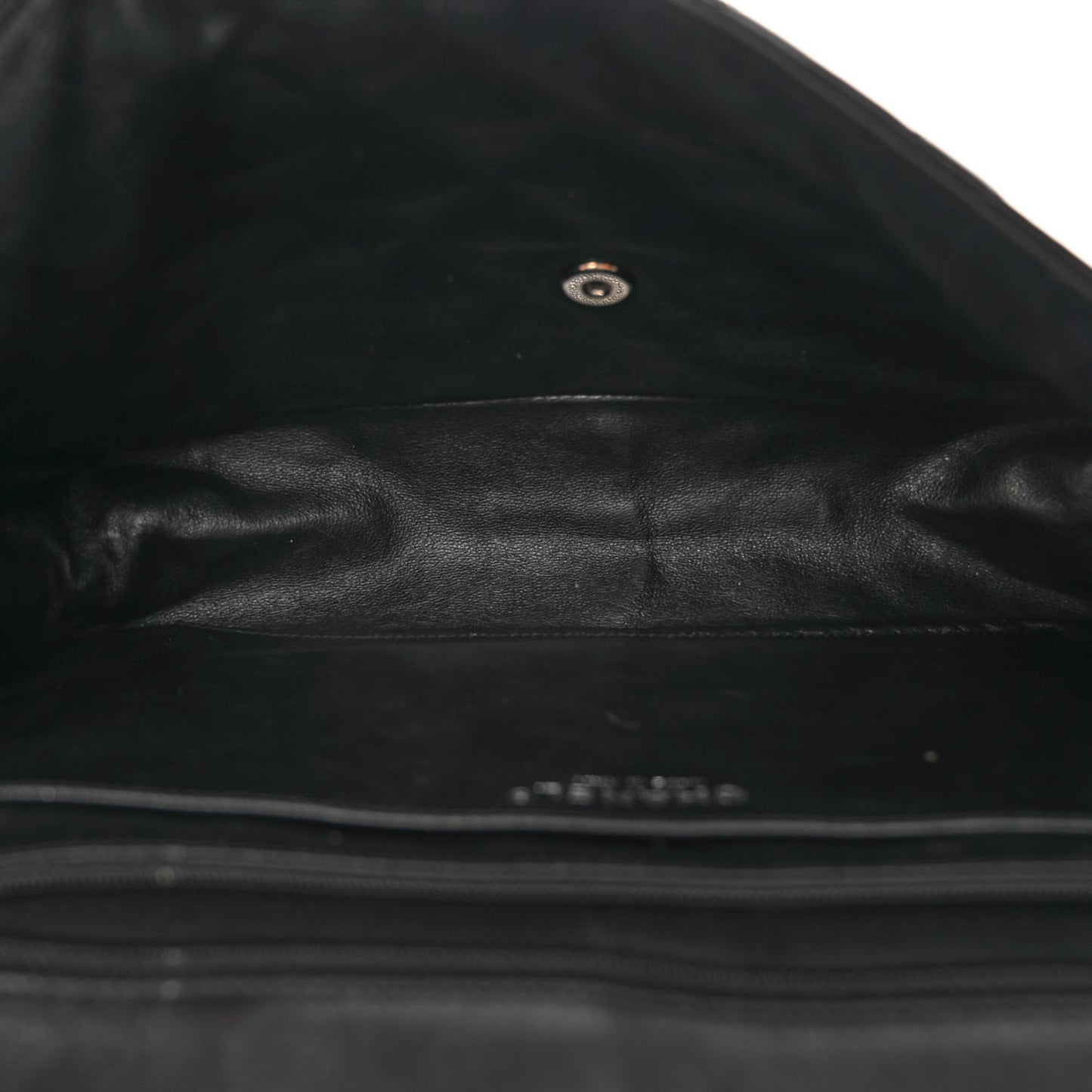 Patent Quilted Jumbo Single Flap Black