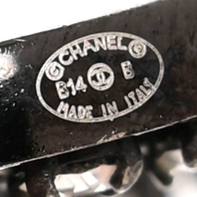 Chanel Crystal CC Earrings Black Silver 3 of 3