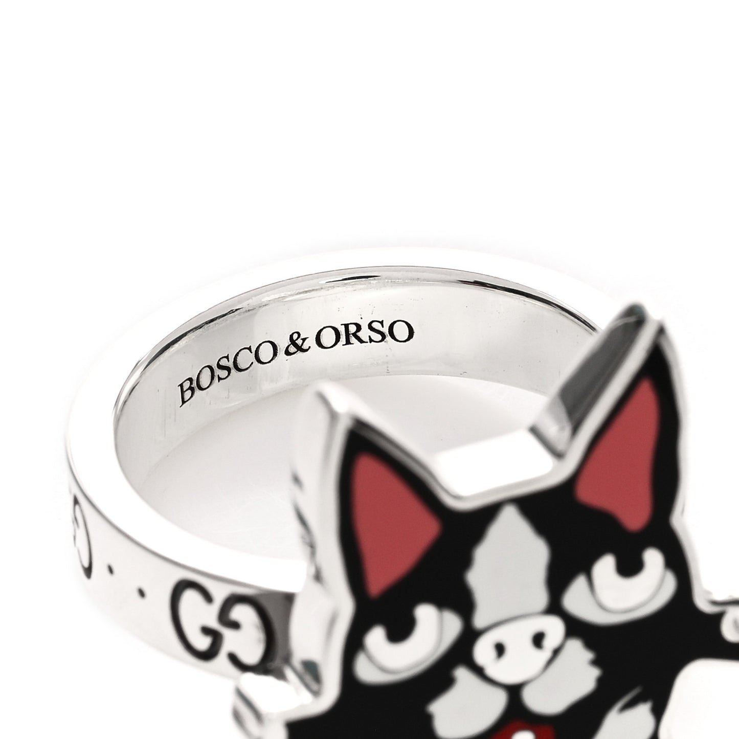 Sterling Silver Enamel Bosco Ring 59 8.75