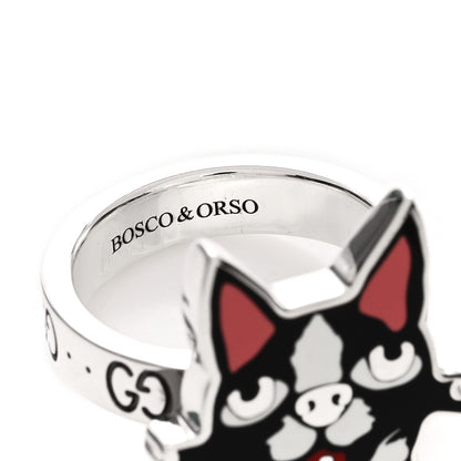 Gucci Sterling Silver Enamel Bosco Ring 59 8.75 4 of 4
