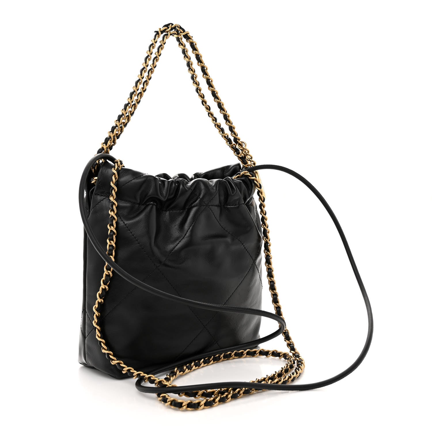 Chanel Shiny Calfskin Quilted Mini Chanel 22 Black 3 of 11