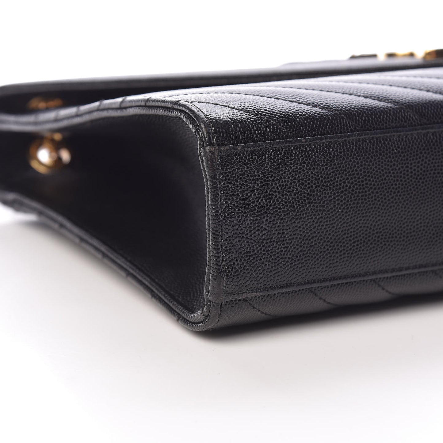 Grain De Poudre Matelasse Chevron Large Monogram Satchel Black