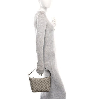 Gucci GG Supreme Monogram Textured Calfskin Web Super Mini Ophidia Shoulder Bag Beige Ebony New Acero 2 of 10