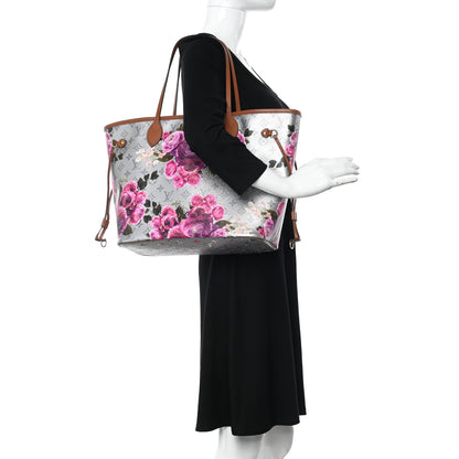 Louis Vuitton Metallic Monogram LV Garden Neverfull MM Silver 2 of 10