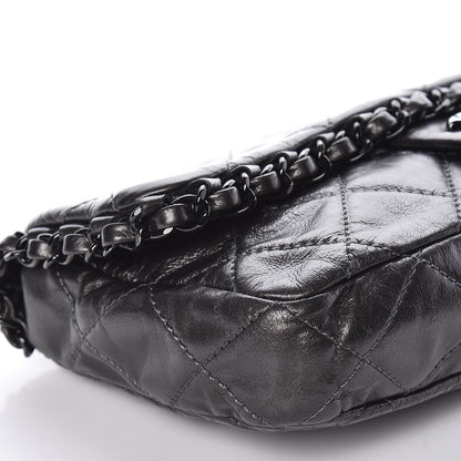 Chanel Metallic Aged Calfskin Quilted Small Chain Me Flap Black 8 of 10