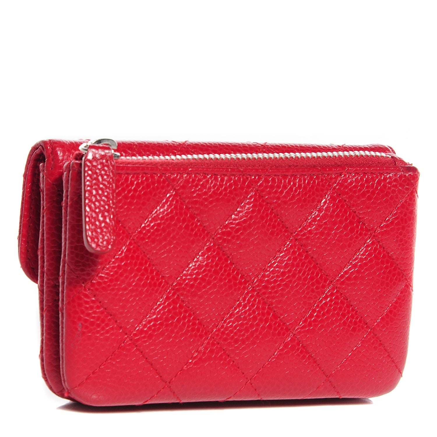 Chanel Caviar Quilted Coin Purse Red 4 of 19