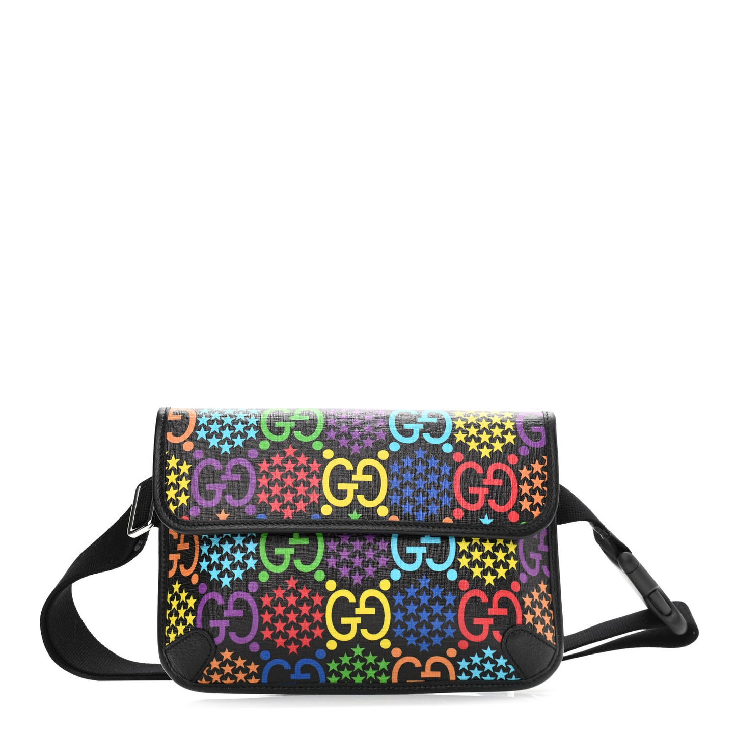 GG Supreme Monogram Psychedelic Slim Belt Bag Black