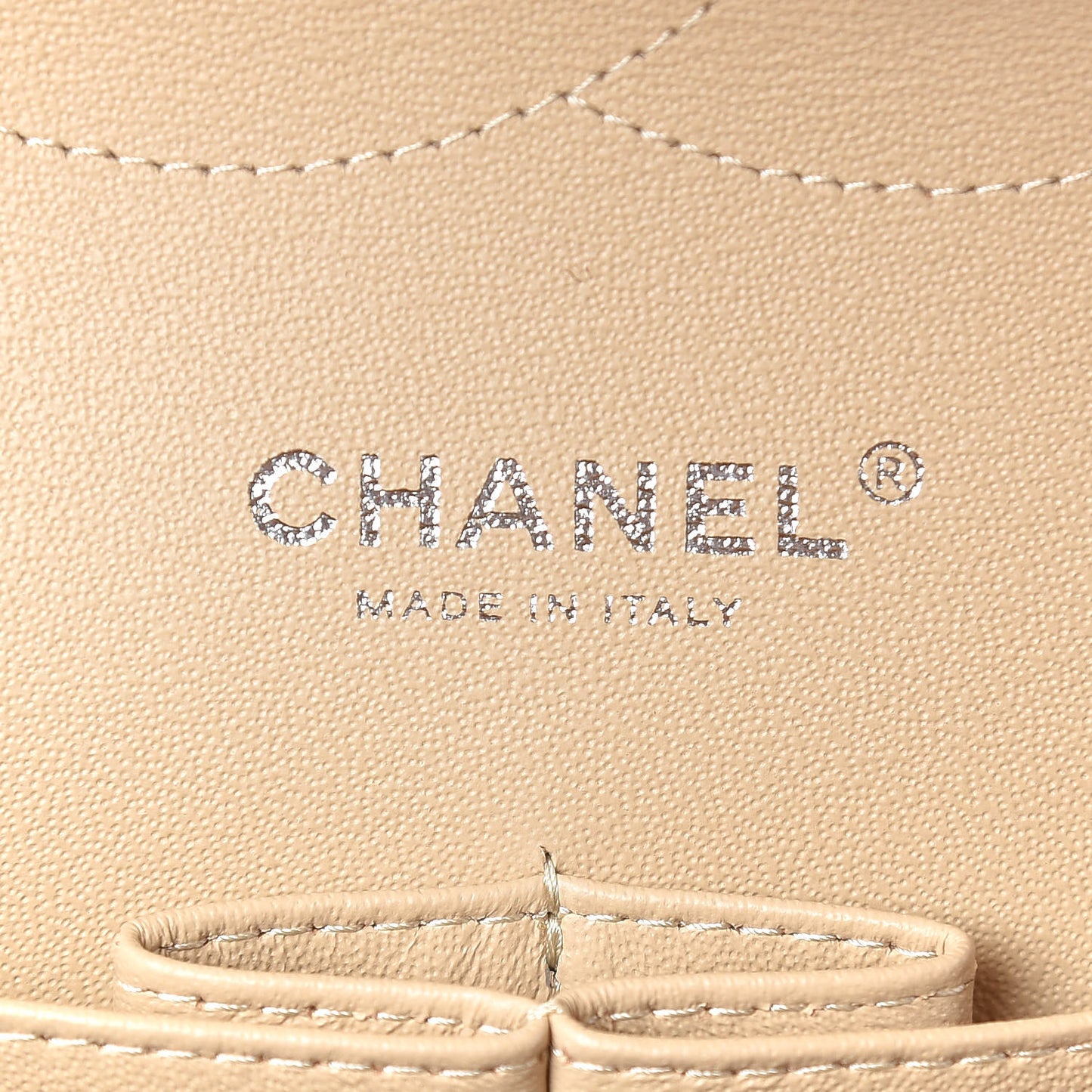 Lambskin Quilted Jumbo Double Flap Beige Clair