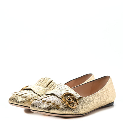 Gucci Galassia GG Marmont Fringe Flats 39 Platino 3 of 9