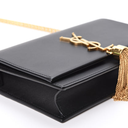 Saint Laurent Smooth Calfskin Classic Monogram Kate Tassel Chain Wallet Black 7 of 9