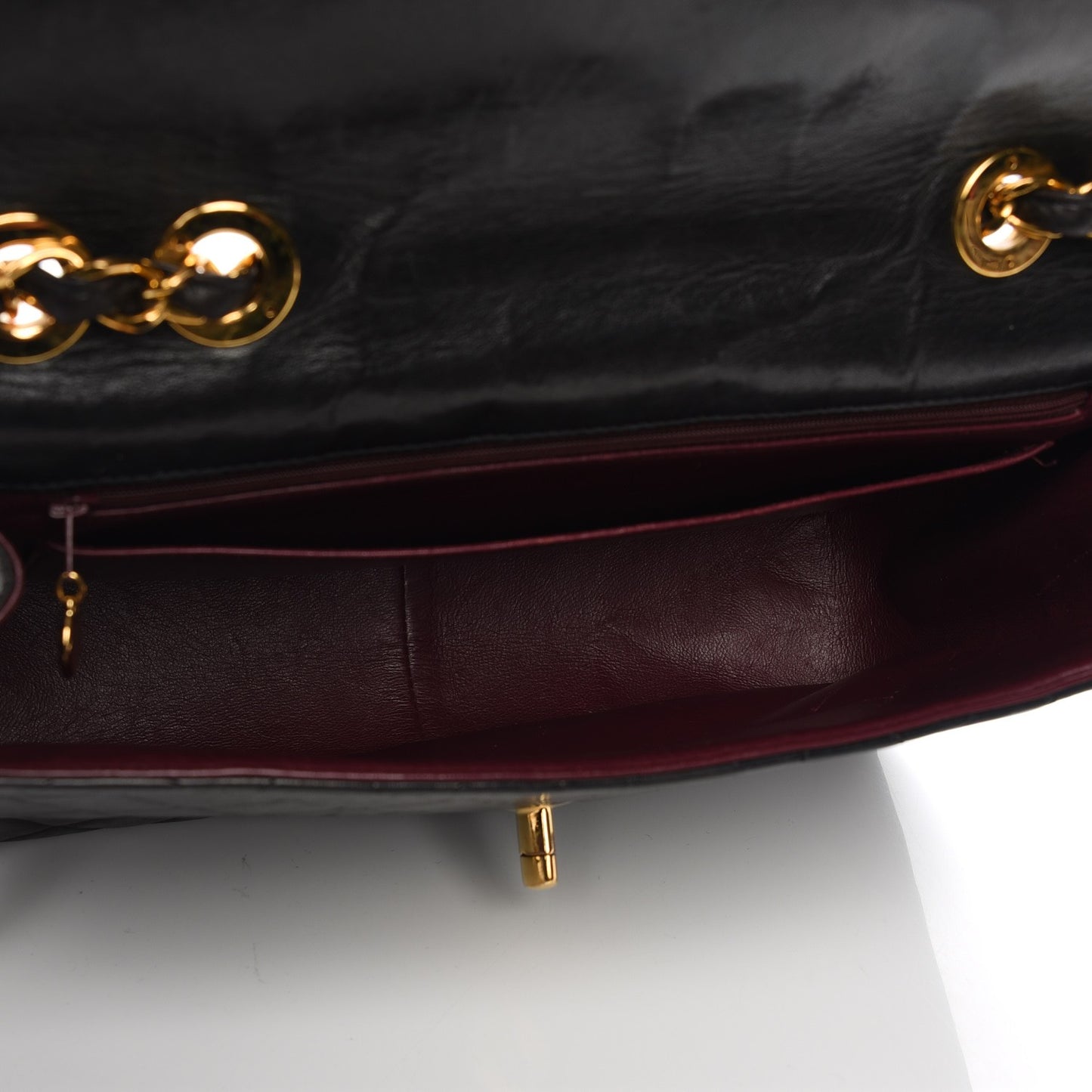 Lambskin Quilted Jumbo Single Flap Black