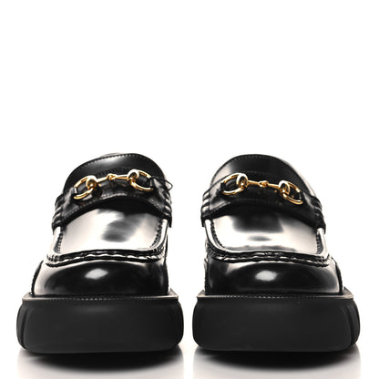Gucci Magnum Calfskin Nappa Samoa Womens Horsebit Platform Chunky Lug Sole 40mm Loafers 40.5 Black 3 of 9
