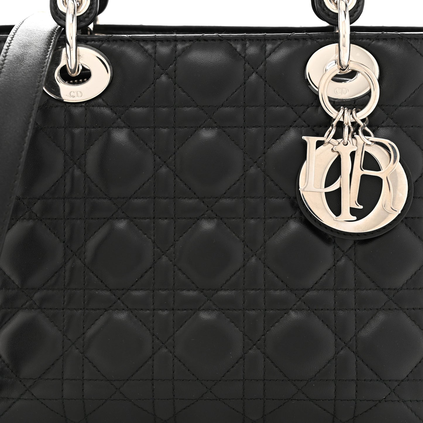 Lambskin Cannage Medium Lady Dior Black