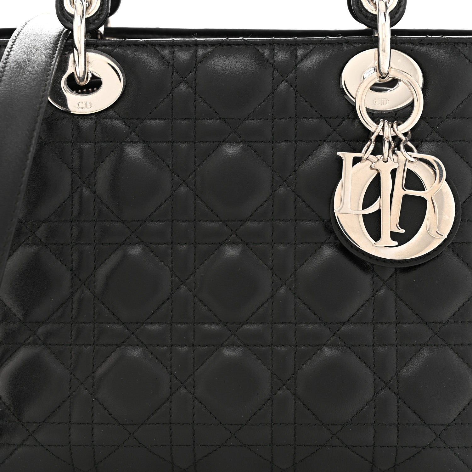 Christian Dior Lambskin Cannage Medium Lady Dior Black 8 of 11