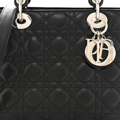 Christian Dior Lambskin Cannage Medium Lady Dior Black 8 of 11