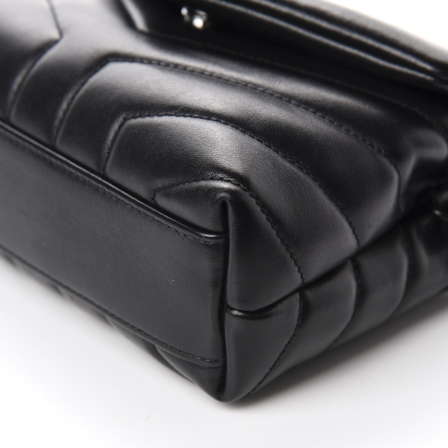 Calfskin Y Quilted Monogram Toy Loulou Crossbody Bag Black