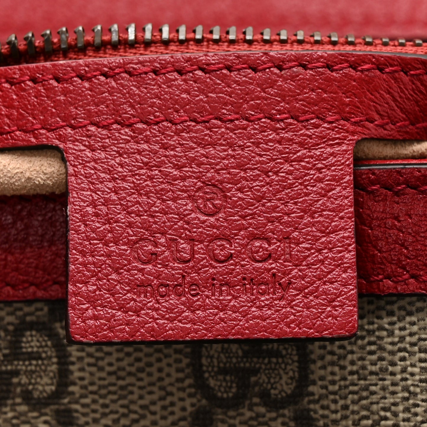 GG Supreme Monogram Medium Queen Margaret Shoulder Bag Red
