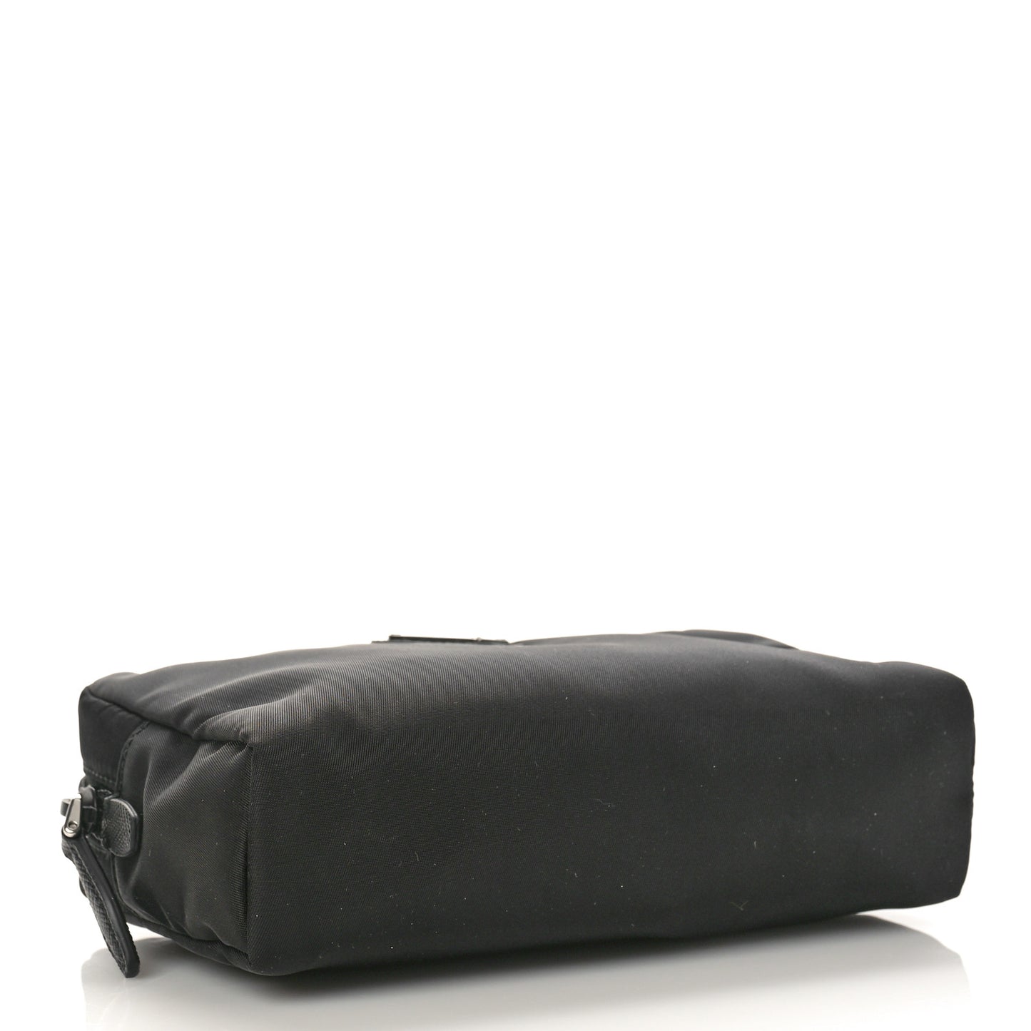 Tessuto Nylon Vela Saffiano Necessaire Wristlet Pouch Black