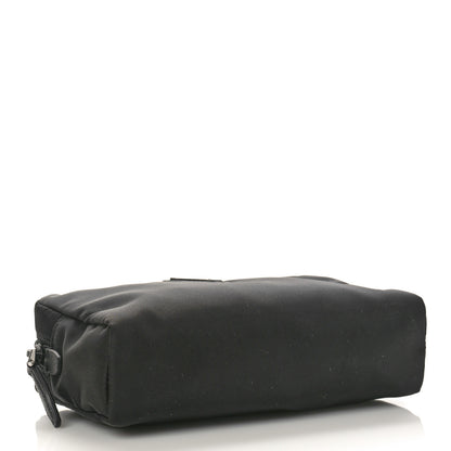 Prada Tessuto Nylon Vela Saffiano Necessaire Wristlet Pouch Black 4 of 8