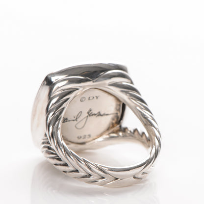 David Yurman Sterling Silver Diamond Black Onyx 17mm Albion Ring 55 7.25 3 of 4