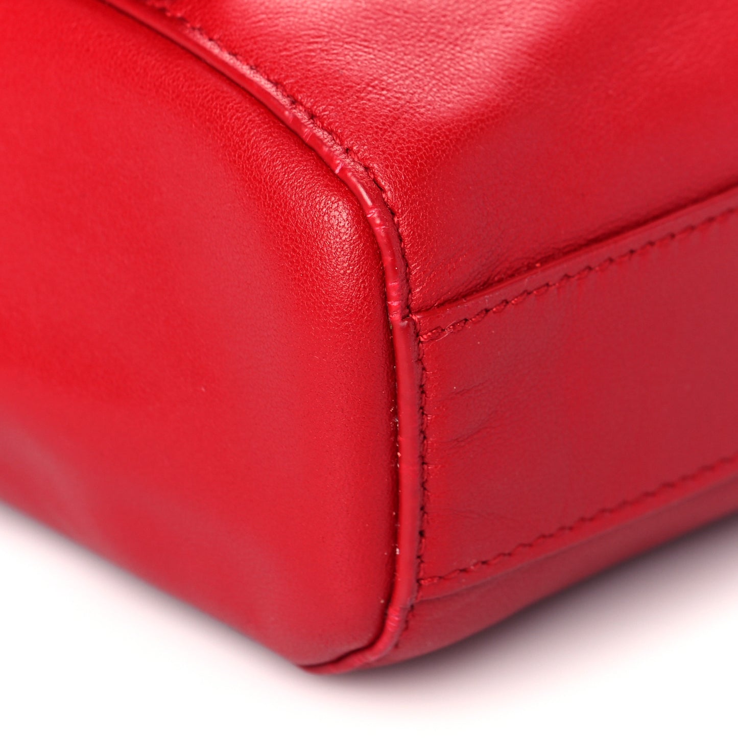 Smooth Calfskin Suede Medium Reversible Monogram Kate Satchel New Red