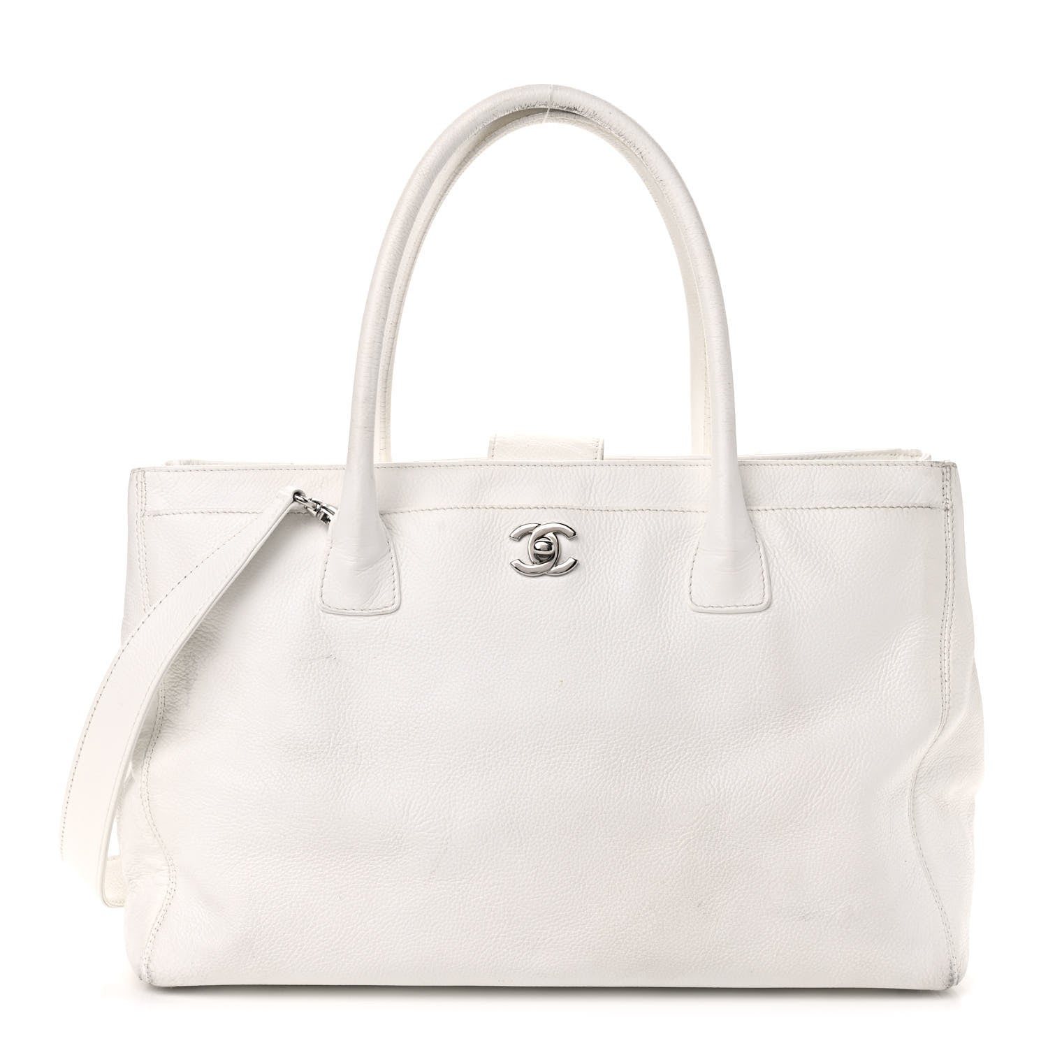 Chanel Calfskin Cerf Executive Shopper Tote White 1 of 24